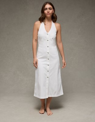 AE Denim Halter Midi Dress