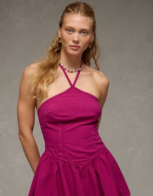 AE Denim Halter Mini Dress