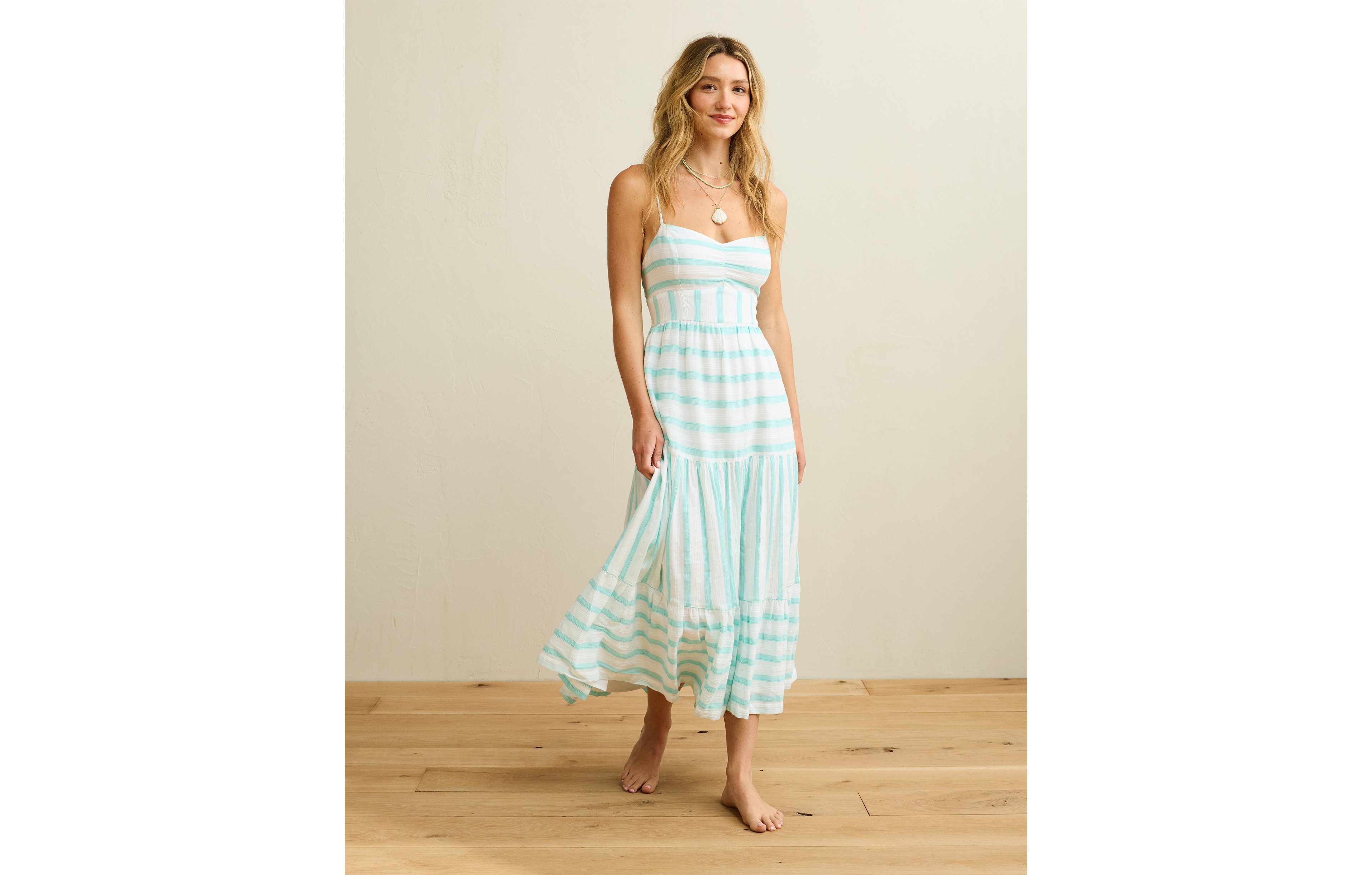 AE Striped Corset Midi Dress
