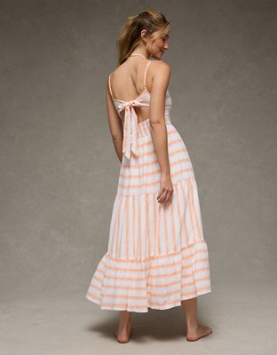 AE Striped Corset Midi Dress | American Eagle