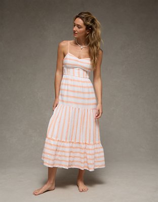 AE Striped Corset Midi Dress