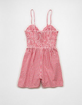 AE Tie-Front Smocked Bodice Romper