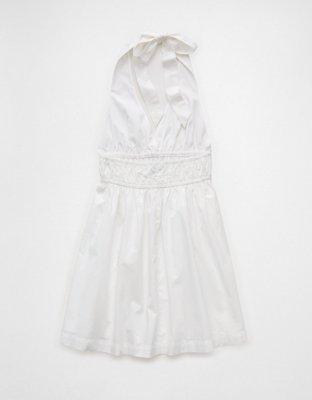 AE V-Neck Tie-Front Halter Mini Dress
