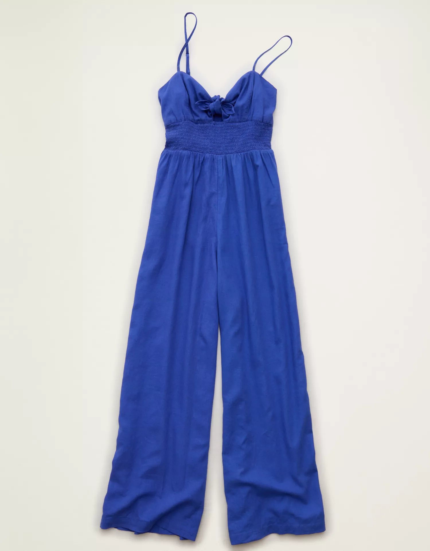 AE Tie-Front Smocked Jumpsuit - thumbnail 3