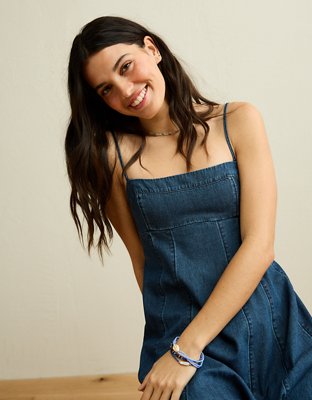 AE Sweetheart Neck Babydoll Midi Dress | American Eagle