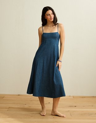 AE Sweetheart Neck Babydoll Midi Dress