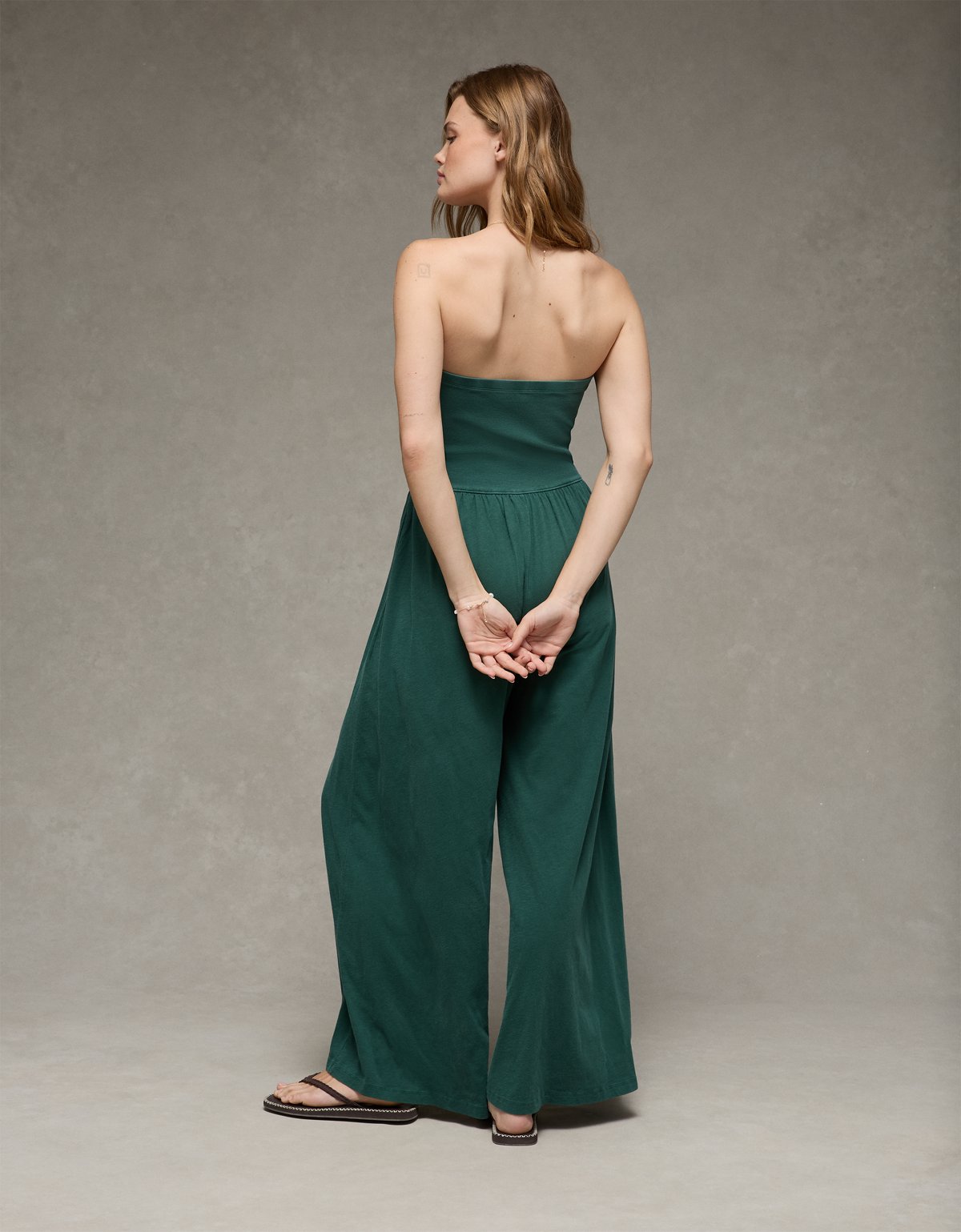 AE Sunchaser V-Waist Flared Leg Jumpsuit - image 2
