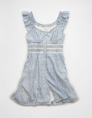 AE Babydoll Button-Up Mini Dress
