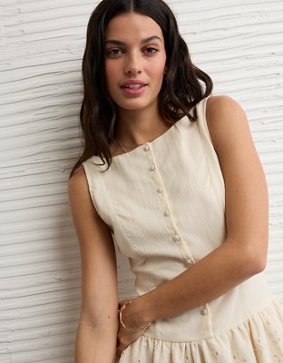 AE Buttoned Lace Mini Dress