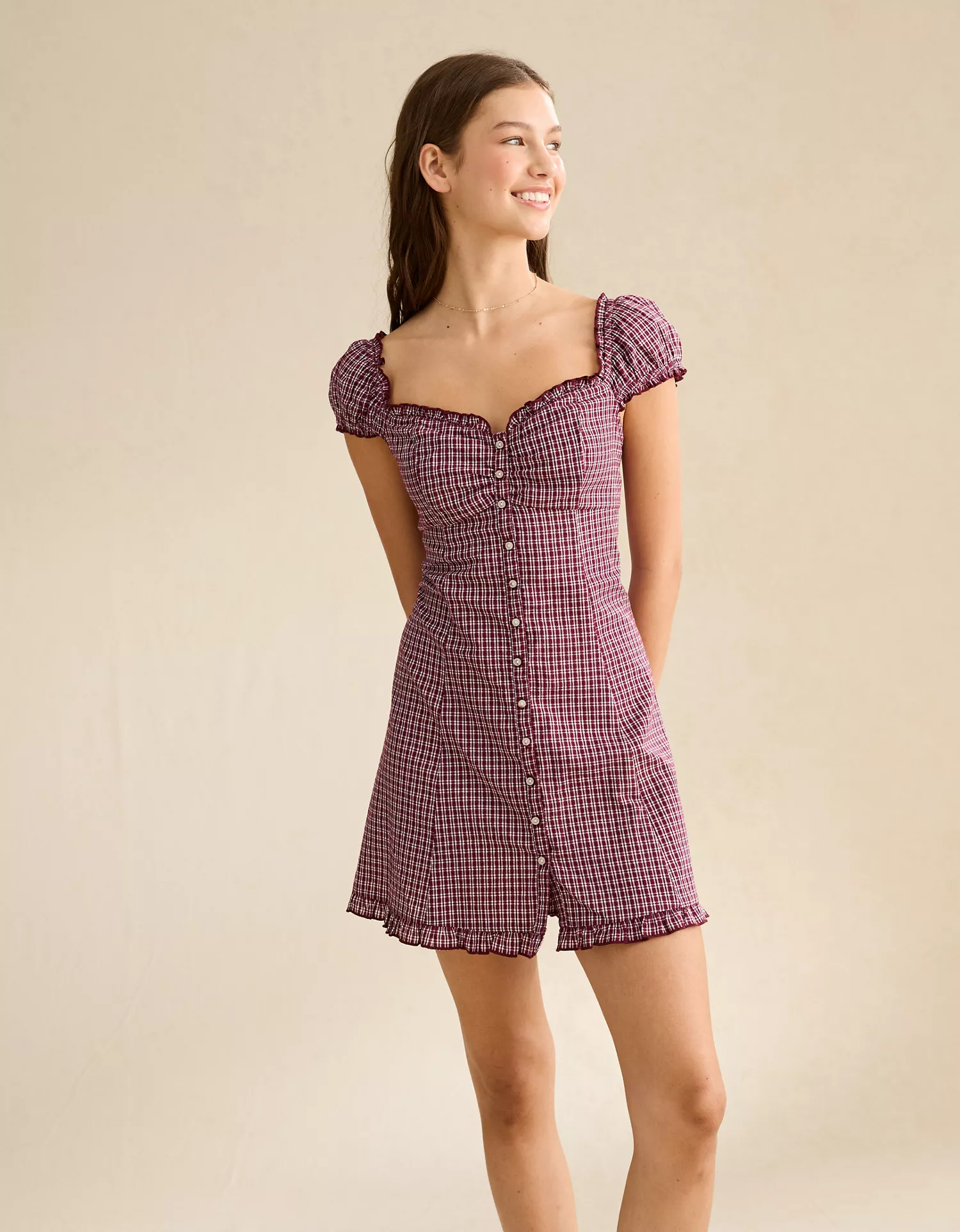 AE Sweetheart Button-Up Mini Dress - thumbnail 5
