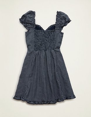 AE Button-Up Plaid Mini Dress | American Eagle