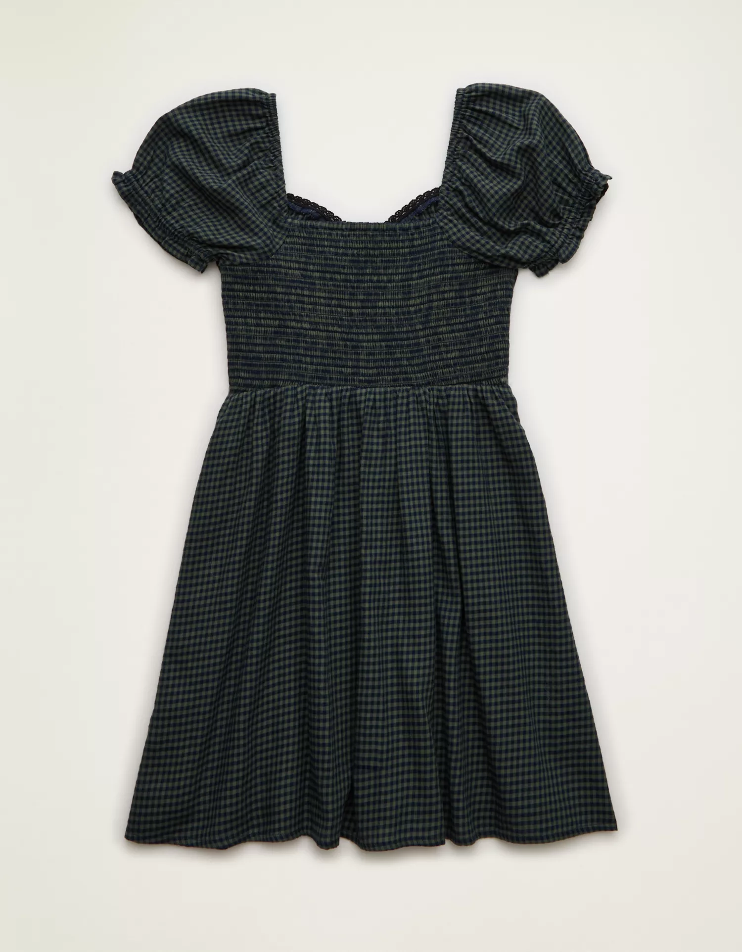 AE Short-Sleeve Plaid Mini Dress - thumbnail 9