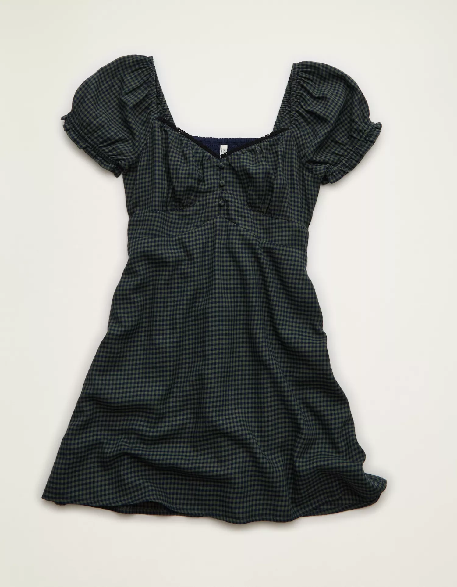 AE Short-Sleeve Plaid Mini Dress - thumbnail 8