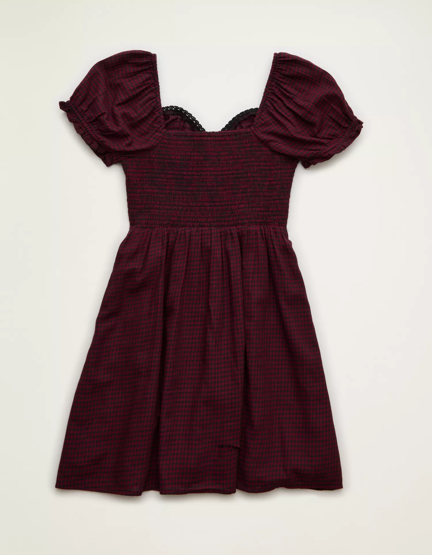 AE Short-Sleeve Plaid Mini Dress - thumbnail 4