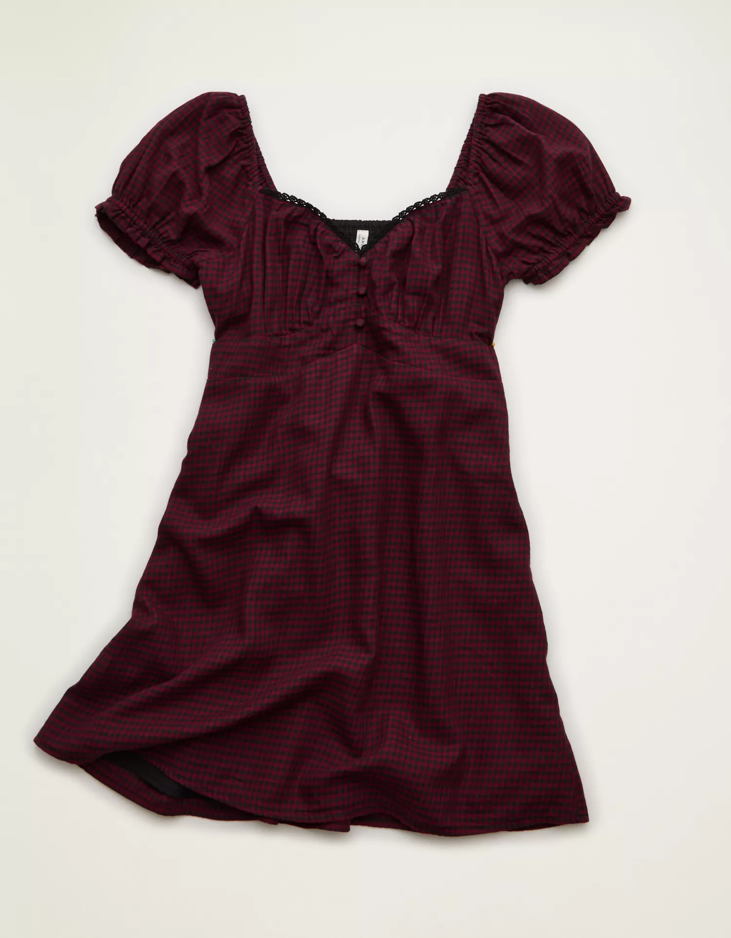 AE Short-Sleeve Plaid Mini Dress - thumbnail 3