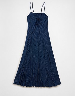 AE Knit Tie-Back Godet Midi Dress