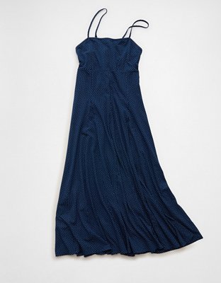 AE Knit Tie-Back Godet Midi Dress