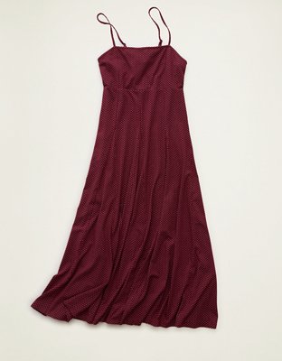 AE Knit Tie-Back Godet Midi Dress