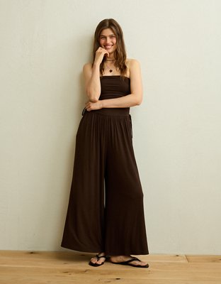 AE Strapless Side-Tie Knit Jumpsuit