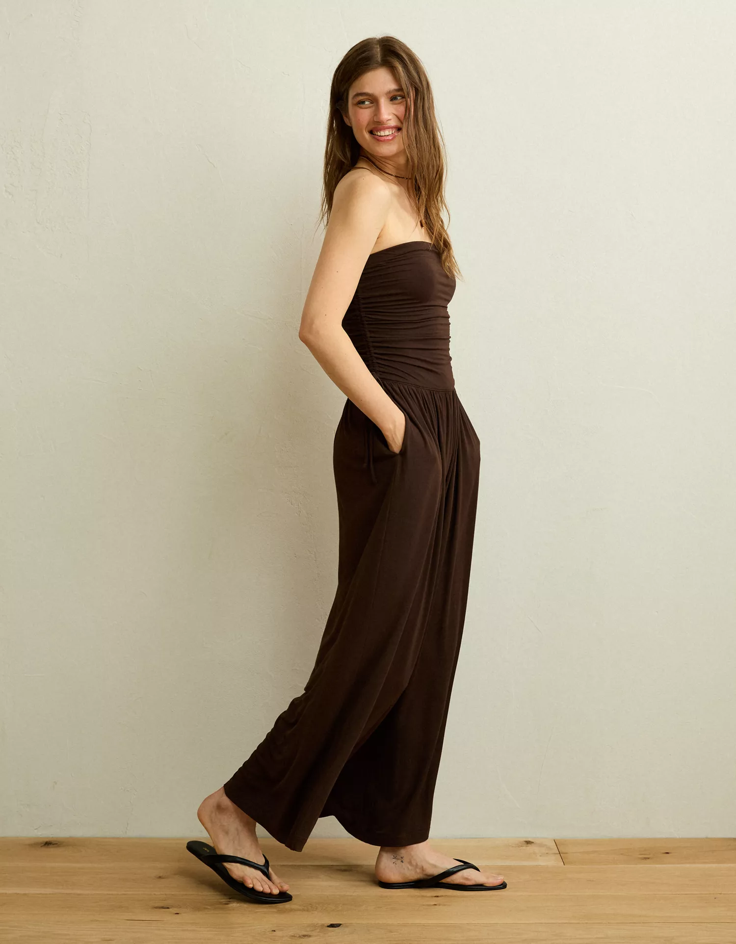 AE Strapless Side-Tie Knit Jumpsuit - thumbnail 4