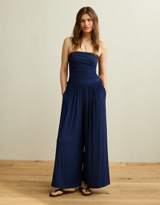 AE Strapless Side-Tie Knit Jumpsuit