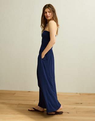 AE Strapless Side-Tie Knit Jumpsuit