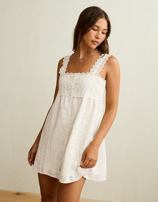 AE Embroidered Babydoll Mini Dress
