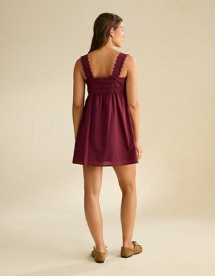 AE Embroidered Babydoll Mini Dress