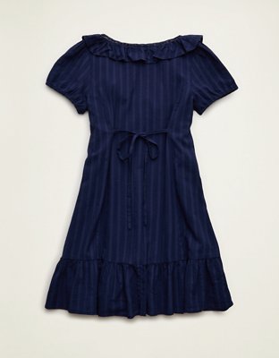 AE V-Neck Ruffle Collar Mini Dress