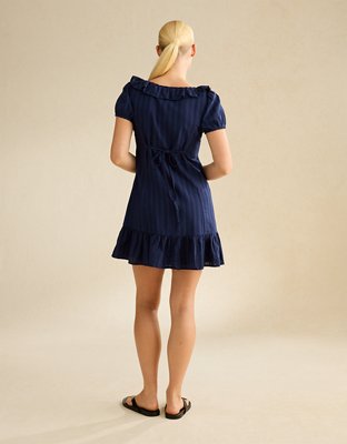 AE V-Neck Ruffle Collar Mini Dress