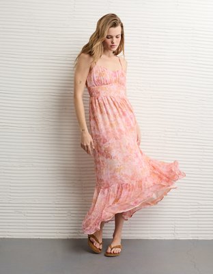 AE Asymmetrical Ruffle Maxi Dress | American Eagle