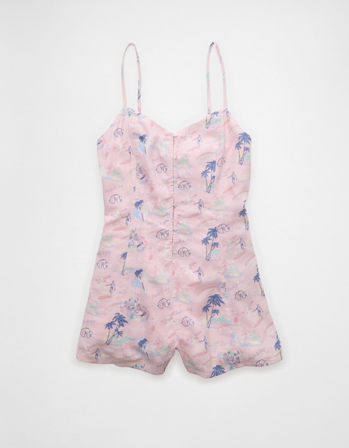 AE Pride Button-Front Flowy Romper - image 3