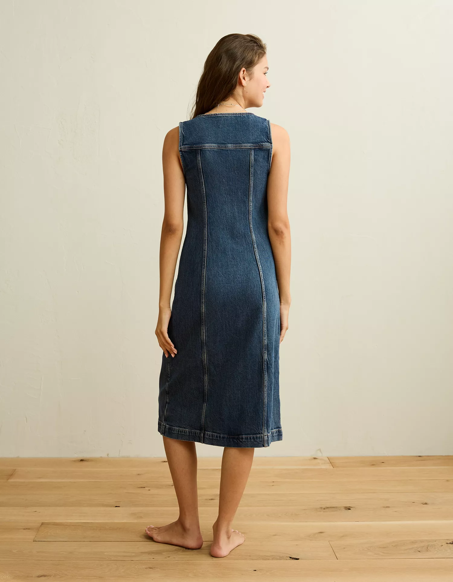 AE Denim Button-Up Midi Dress - thumbnail 2