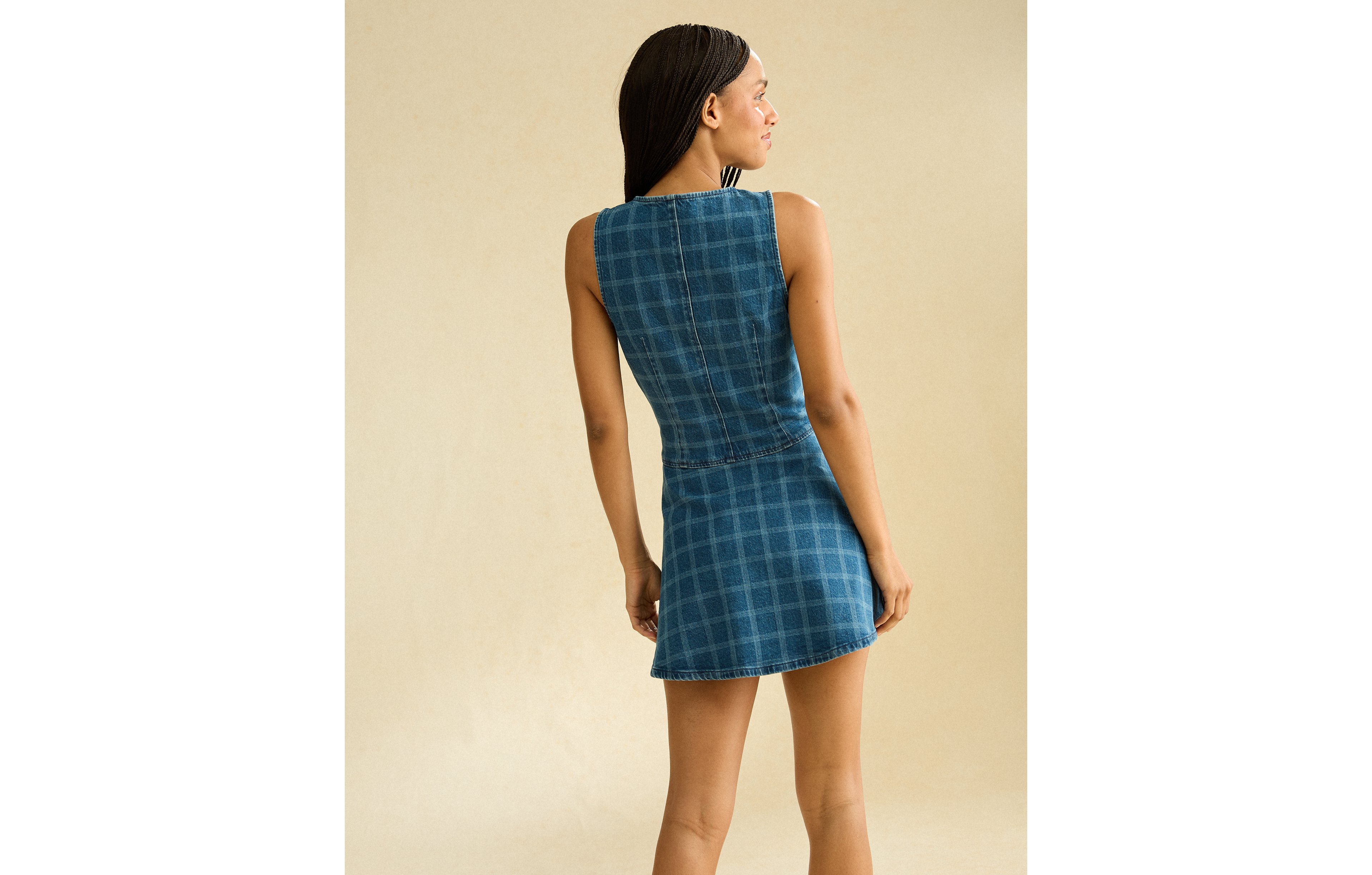 AE Plaid Denim Mini Dress
