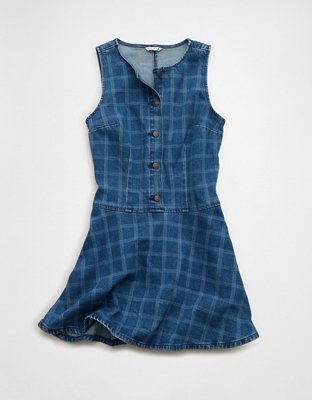 AE Plaid Denim Mini Dress