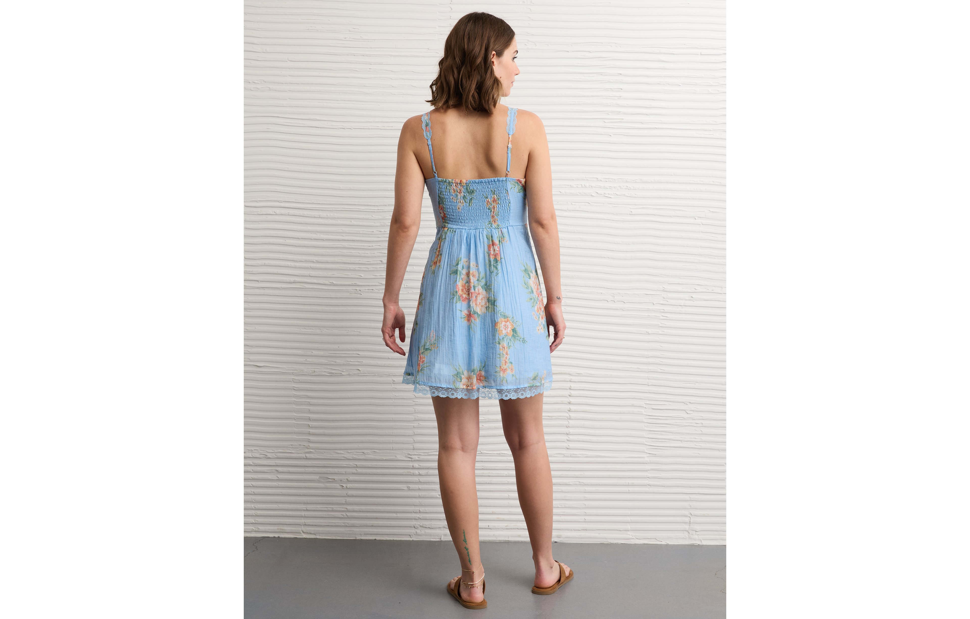 AE Ruched Tiered Mini Dress