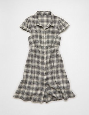 AE Button-Up Mini Shirt Dress