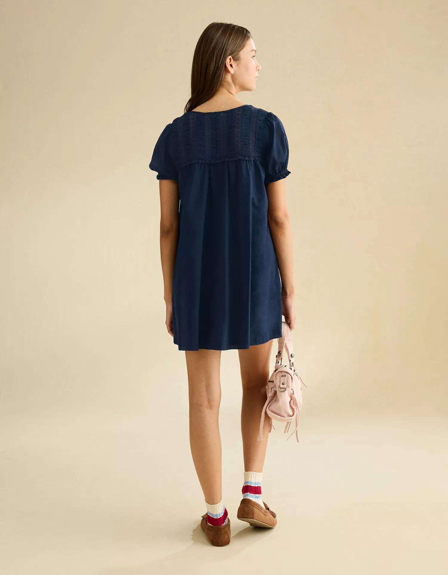 AE Lace Inset Babydoll Mini Dress - thumbnail 9