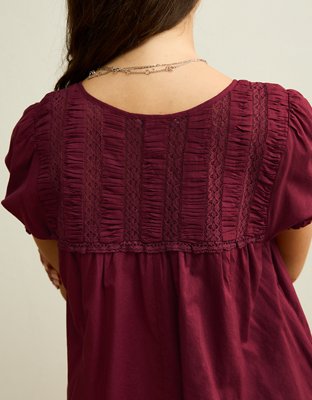 AE Lace Inset Babydoll Mini Dress