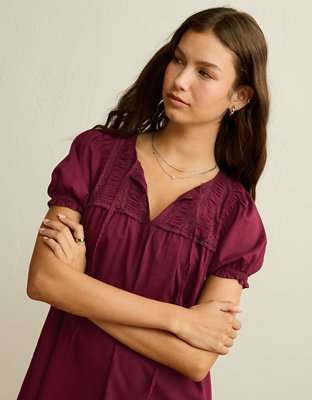 AE Lace Inset Babydoll Mini Dress
