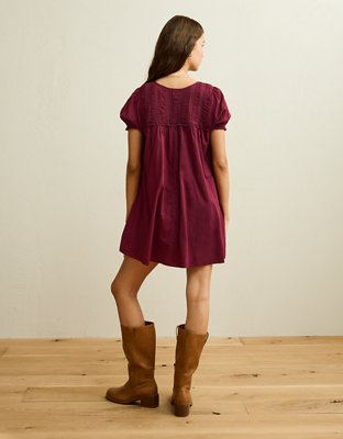AE Lace Inset Babydoll Mini Dress
