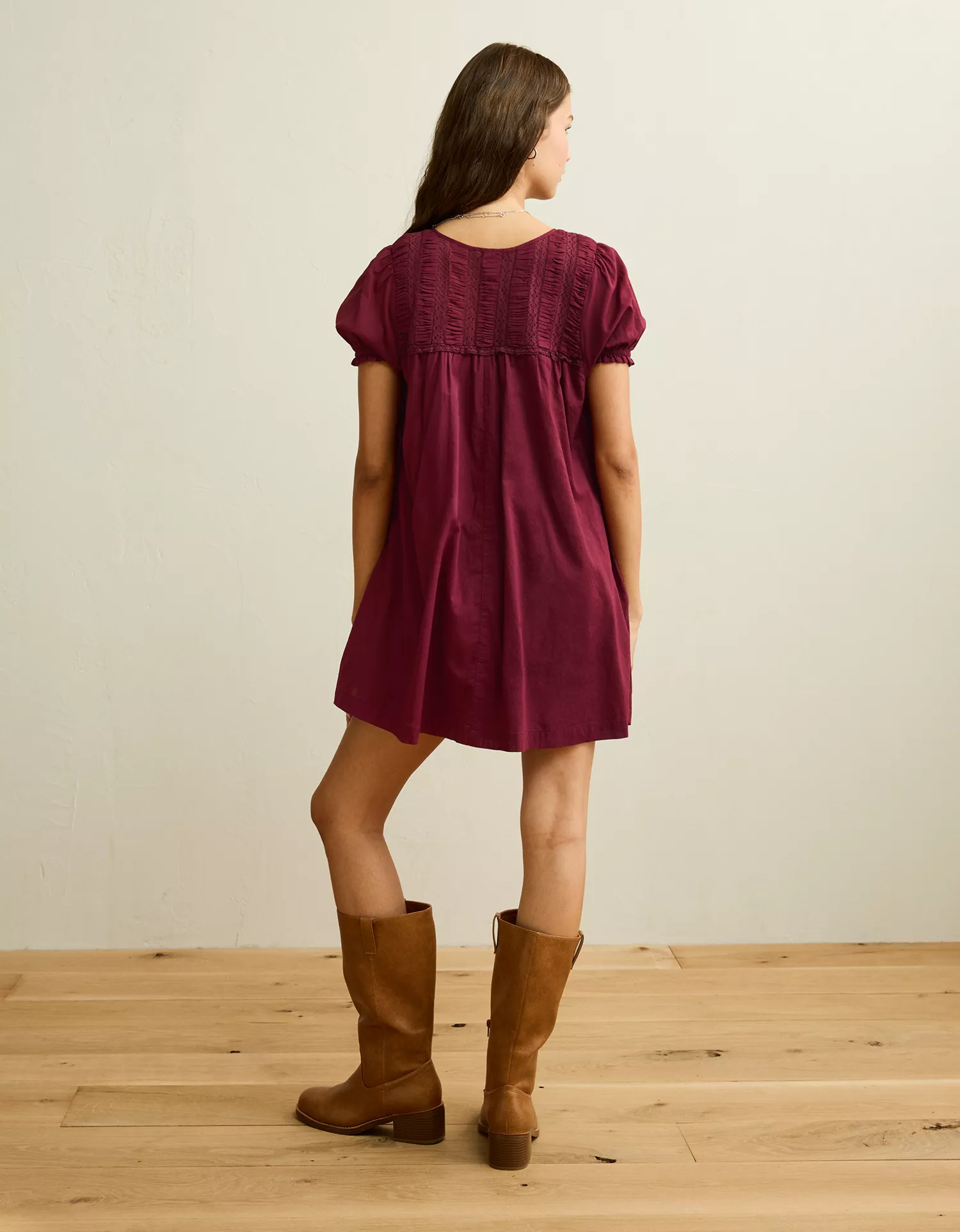 AE Lace Inset Babydoll Mini Dress - thumbnail 2