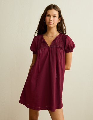 AE Lace Inset Babydoll Mini Dress