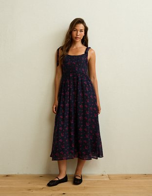 AE Scoop Neck Corset Midi Dress