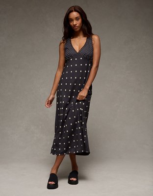AE V-Neck Slip Midi Dress | American Eagle