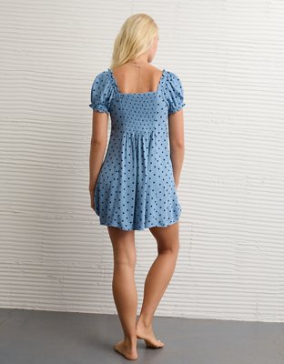 AE Short-Sleeve Button-Up Mini Dress
