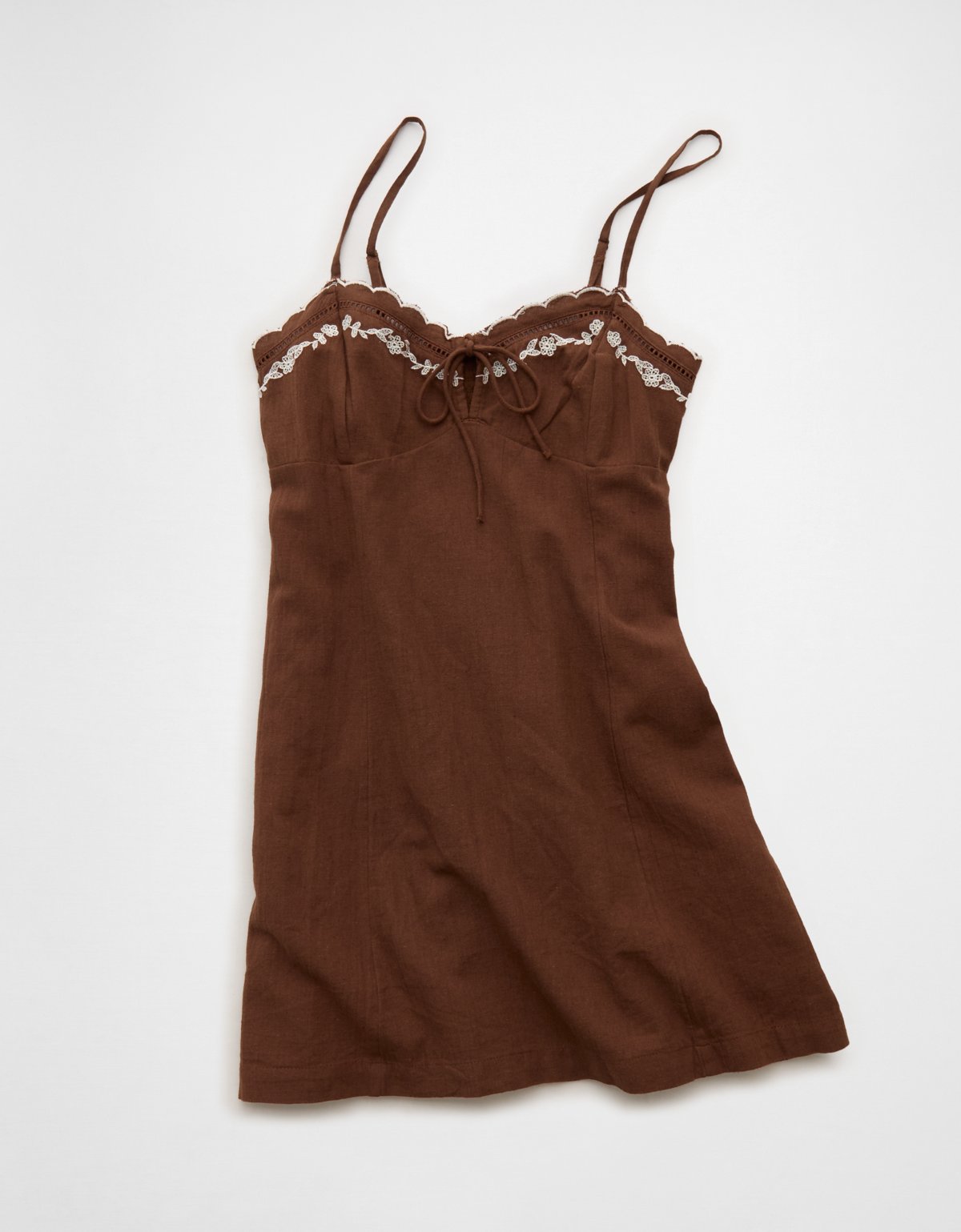 AE Embroidered Tie-Front Mini Dress - image 3