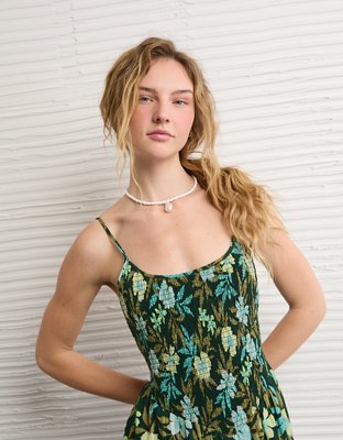 green check summer dress Teffoli Maxi Dress Green
