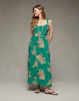 Corset American Eagle Dresses Canada AE Corset Floral Midi Dress