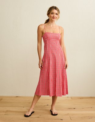AE Sweetheart Neck Babydoll Midi Dress